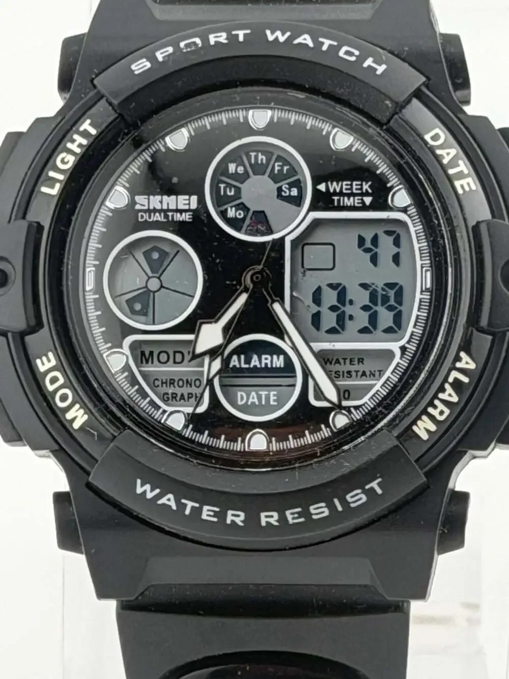 BOGO!-SKMEI Dual Time Sport Watch Black Resin Digital Analog
